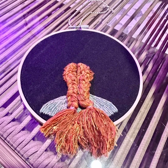 Cottage Folk Girl Braided Hair Cross Stitch Hoop 6x6 - Picture 3 of 6